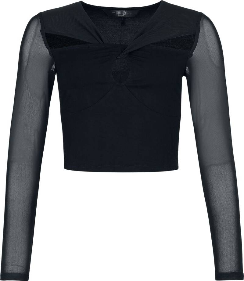KIHILIST by KILLSTAR - Gothic Langarmshirt - Ink of Night Top - XS bis XXL - für Damen - Größe M - schwarz von KIHILIST by KILLSTAR