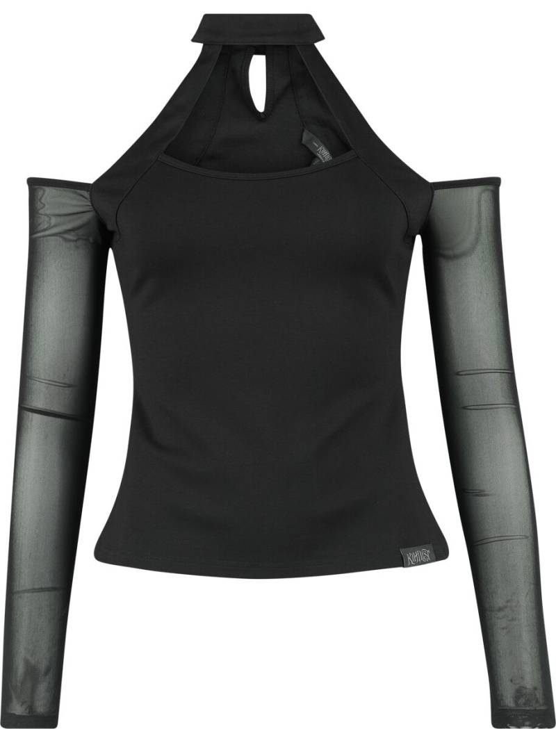 KIHILIST by KILLSTAR - Gothic Langarmshirt - Only Consolation Long Sleeve Top - XS bis 4XL - für Damen - Größe XS - schwarz von KIHILIST by KILLSTAR