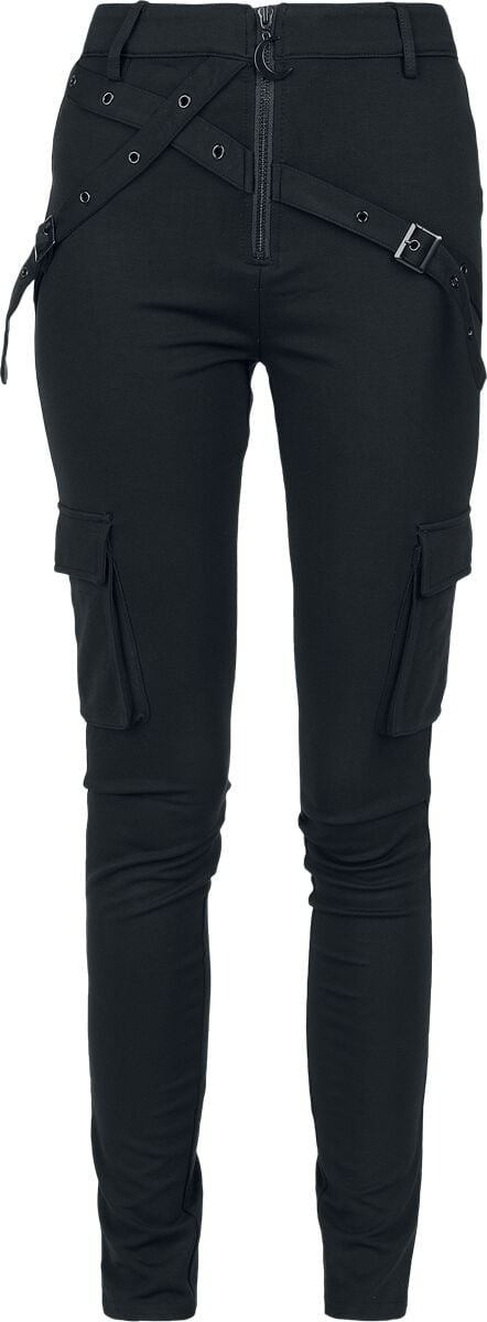 KIHILIST by KILLSTAR - Gothic Stoffhose - Raynee Trousers - XL - für Damen - Größe XL - schwarz von KIHILIST by KILLSTAR