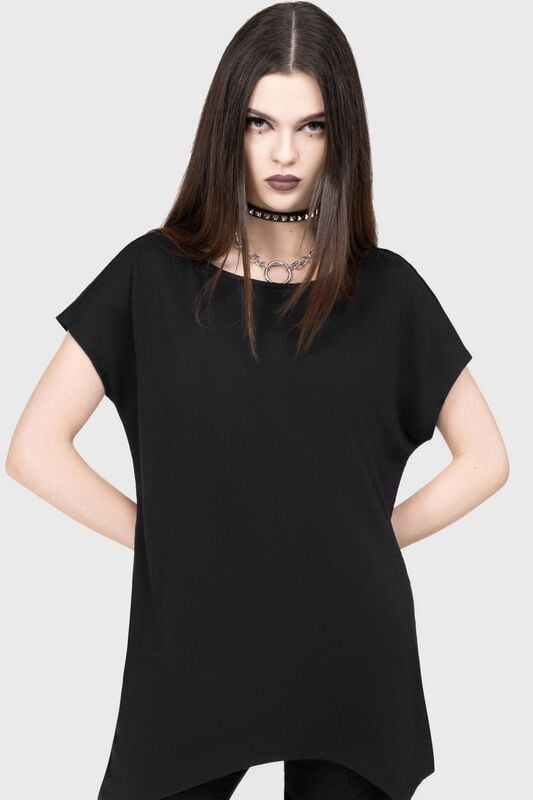 KIHILIST by KILLSTAR - Gothic T-Shirt - Hallowed Top - S bis M - für Damen - Größe M - schwarz von KIHILIST by KILLSTAR