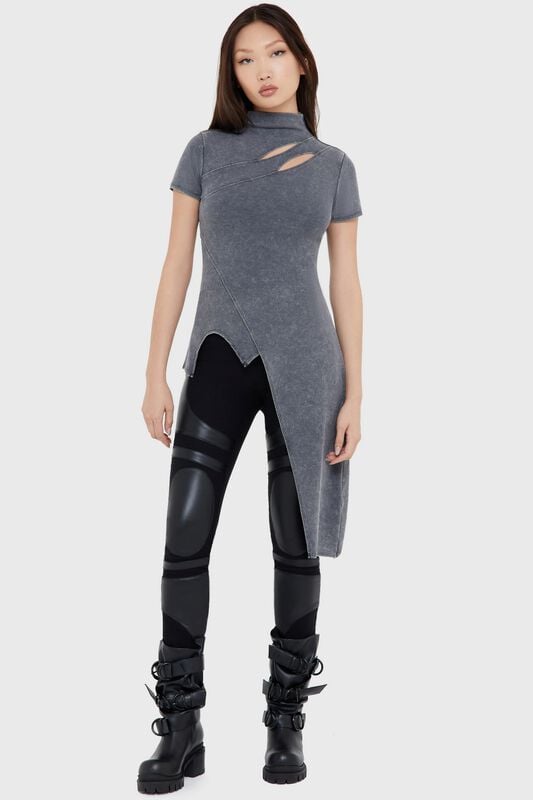 KIHILIST by KILLSTAR - Gothic T-Shirt - Infinity Top - XS bis 4XL - für Damen - Größe S - grau KIHILIST by KILLSTAR - Gothic T-Shirt - Infinity Top - XS bis 4XL - für Damen - Größe S - grau von KIHILIST by KILLSTAR