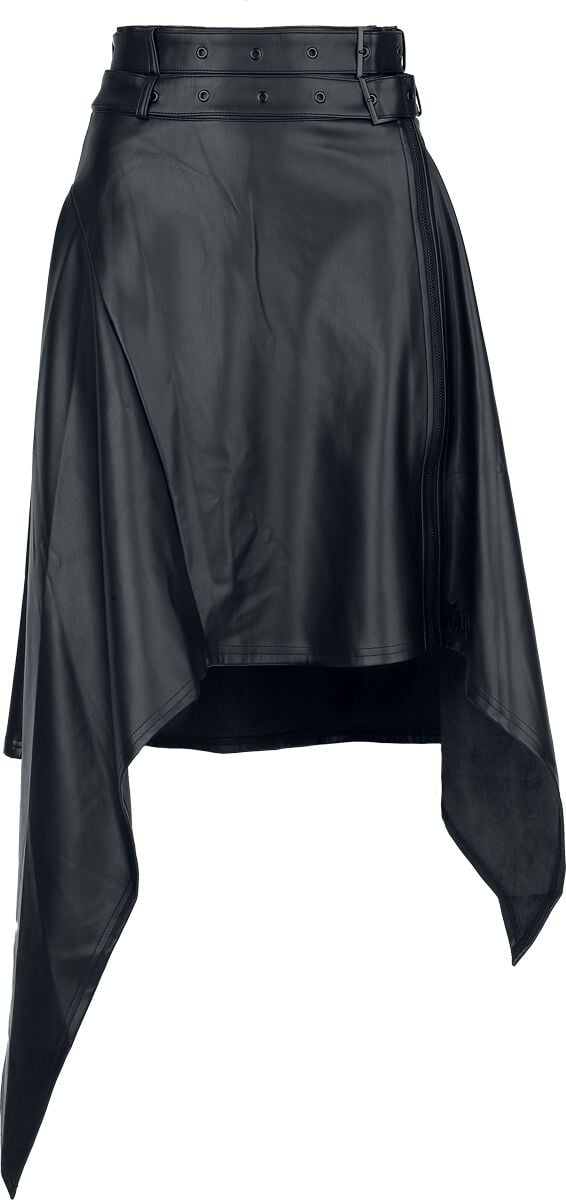 KIHILIST by KILLSTAR Noir Ruin Skirt Mittellanger Rock schwarz in XXL von KIHILIST by KILLSTAR