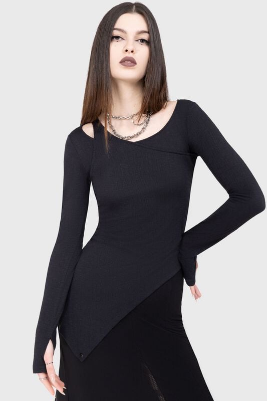 KIHILIST by KILLSTAR Obliviate Top Langarmshirt schwarz in XS von KIHILIST by KILLSTAR