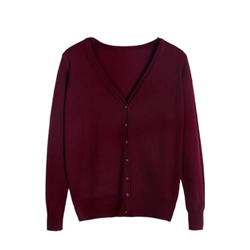 KIJSKKOPO Cardigan Damen,Leichter Damen Cardigan Mit V Ausschnitt Und Rollkragen, Beige, Langärmelig, Button Down Pullover, Lässig, Klassisch, Schmal Zulaufende, Kurze Strickoberbekleidung für Fr von KIJSKKOPO