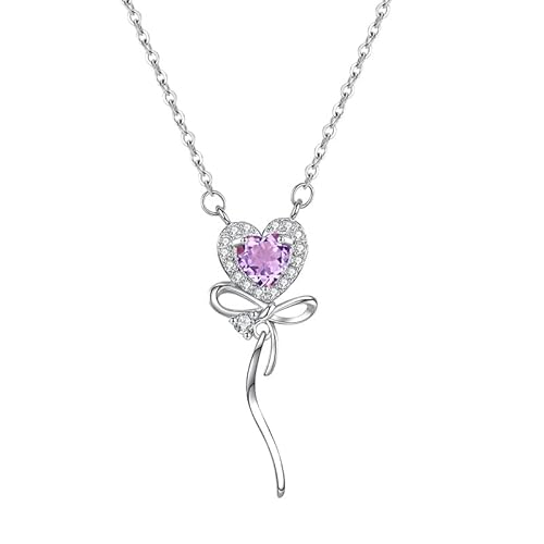 KIJSKKOPO Herzketten Aus 925Er Sterlingsilber für Damen, Anhänger mit Blau Geschliffenem Zirkonia Und Geburtsstein, Verstellbare Halskette mit Edelsteinen, Schmuck für Hochzeit, Party, Geburtst KIJSKKOPO Herzketten Aus 925Er Sterlingsilber für Damen, Anhänger mit Blau Geschliffenem Zirkonia Und Geburtsstein, Verstellbare Halskette mit Edelsteinen, Schmuck für Hochzeit, Party, Geburtst von KIJSKKOPO