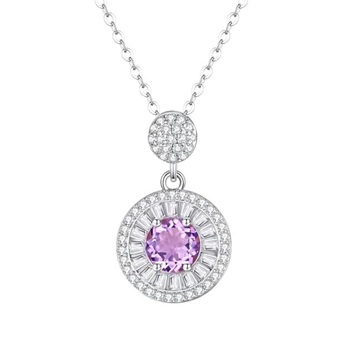 KIJSKKOPO Runde Halskette Aus 925Er Sterlingsilber, Baumelnder Silberkreis, Inlay, 6 Mm Geschliffener Zirkonia, Geburtsstein Anhänger, Verstellbare Halskette, Schmuck, Hochzeit, Geburtstag, Edelste KIJSKKOPO Runde Halskette Aus 925Er Sterlingsilber, Baumelnder Silberkreis, Inlay, 6 Mm Geschliffener Zirkonia, Geburtsstein Anhänger, Verstellbare Halskette, Schmuck, Hochzeit, Geburtstag, Edelste von KIJSKKOPO