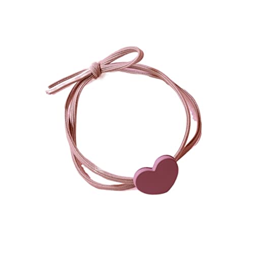 1 Stück elastischer herzförmiger Haarring Haarseilband Haarschmuck Haargummi Haarseil niedliches kleines Geschenk for Frauen Mädchen (Color : A3, Size : 1SIZE) von KIKBAX