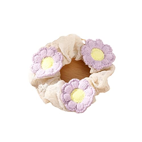 Frauen Band Rose Blume elastisches Haarband for Frauen Mädchen Haar Seil Krawatten Blume Haar Scrunchie Pferdeschwanz Halter Haarschmuck (Color : 1663B, Size : 1SIZE) von KIKBAX