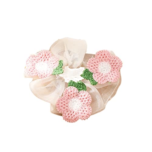 Frauen Band Rose Blume elastisches Haarband for Frauen Mädchen Haar Seil Krawatten Blume Haar Scrunchie Pferdeschwanz Halter Haarschmuck (Color : 1663C, Size : 1SIZE) von KIKBAX