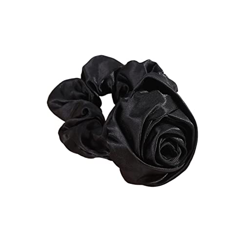 Frauen Band Rose Blume elastisches Haarband for Frauen Mädchen Haar Seil Krawatten Blume Haar Scrunchie Pferdeschwanz Halter Haarschmuck (Color : A, Size : 1SIZE) von KIKBAX