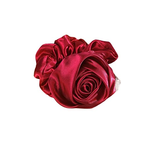 Frauen Band Rose Blume elastisches Haarband for Frauen Mädchen Haar Seil Krawatten Blume Haar Scrunchie Pferdeschwanz Halter Haarschmuck (Color : C, Size : 1SIZE) von KIKBAX