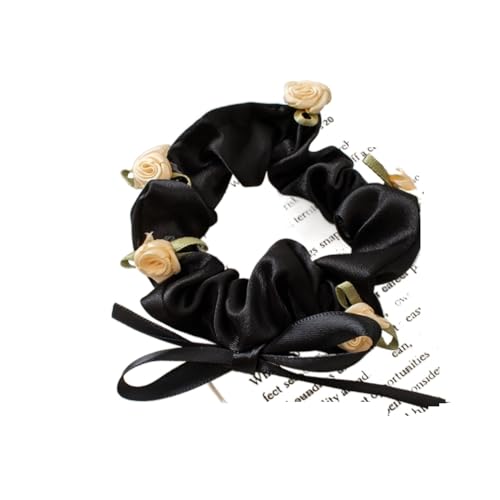 Frauen Band Rose Blume elastisches Haarband for Frauen Mädchen Haar Seil Krawatten Blume Haar Scrunchie Pferdeschwanz Halter Haarschmuck (Color : CB1012B, Size : 1SIZE) von KIKBAX