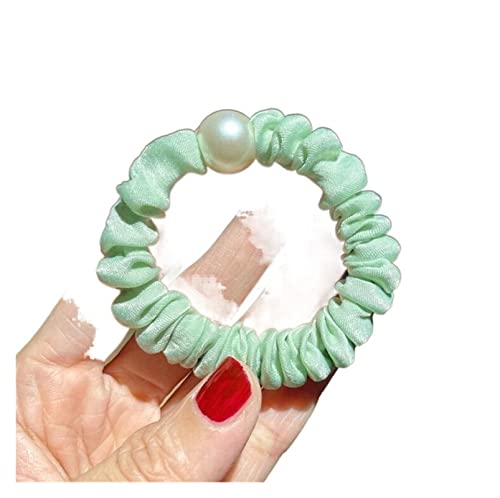 Frauen Big Crystal Pearl elastisches Gummiband for Mädchen Haarschmuck Haargummis (Color : Mint, Size : 1SIZE) von KIKBAX