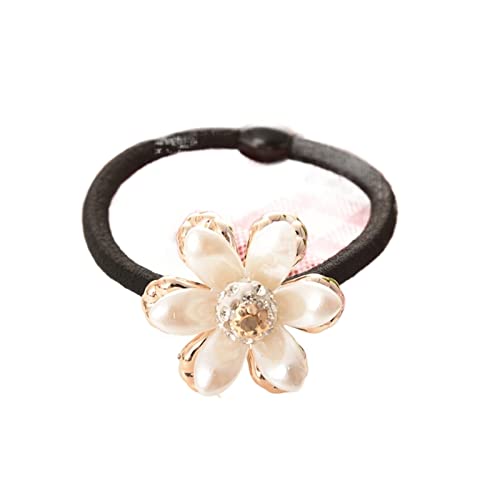 Frauen Haarschmuck Blumen Perlen Stirnbänder Pferdeschwanzhalter Mädchen Haargummis Vintage elastische Haarbänder Gummiseil Kopfschmuck (Color : P-1, Size : 1SIZE) von KIKBAX