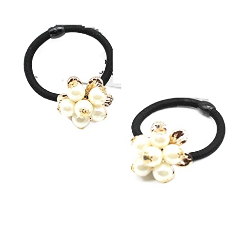 Frauen Haarschmuck Blumen Perlen Stirnbänder Pferdeschwanzhalter Mädchen Haargummis Vintage elastische Haarbänder Gummiseil Kopfschmuck (Color : P-8, Size : 1SIZE) von KIKBAX