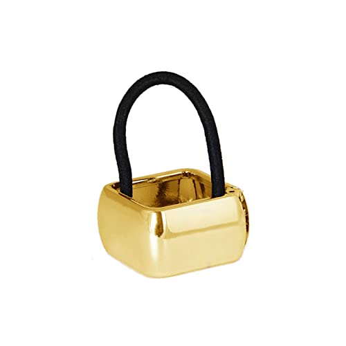 Frauen-Kristall-Pferdeschwanz-Halter-Haar-Stulpe-Verpackungs-Krawatten-Band-Haar-Ring-Mädchen-Gummiband-Seil-Kopfbedeckungs-Zubehör (Color : F84 Gold, Size : 1SIZE) von KIKBAX