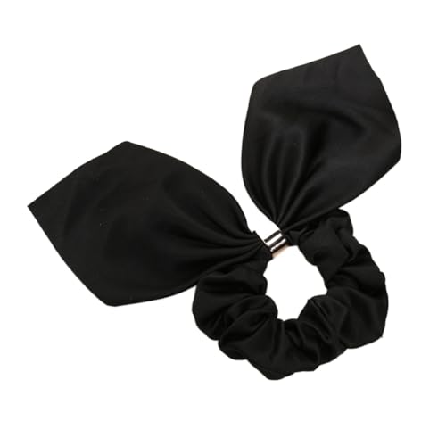 Haarbänder for Mädchen Perle Bowknot Haargummis elastisches Haarseil Fliegen Pferdeschwanzhalter Haarband (Color : P2-black, Size : 1SIZE) von KIKBAX