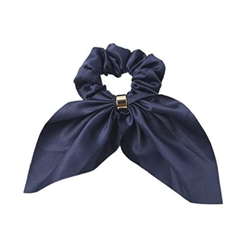 Haarbänder for Mädchen Perle Bowknot Haargummis elastisches Haarseil Fliegen Pferdeschwanzhalter Haarband (Color : P8-Navy blue, Size : 1SIZE) von KIKBAX