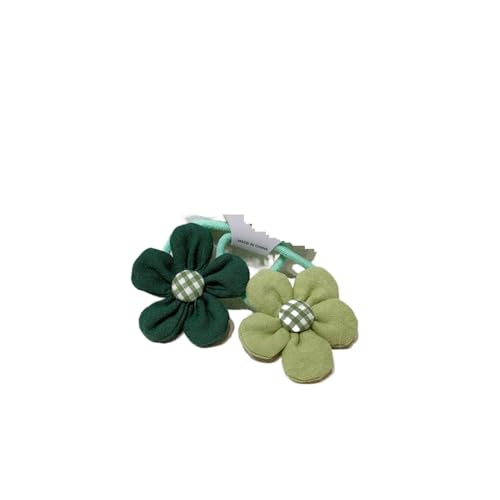 Kaffee Blume Schleife Scrunchie Kind Mädchen Kinder niedlich elastisches Haar Gummiband Zubehör Krawatte Haarring Seilhalter Kopfschmuck (Color : Green, Size : 1SIZE) von KIKBAX