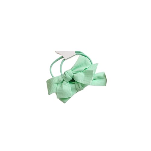 Kaffee Blume Schleife Scrunchie Kind Mädchen Kinder niedlich elastisches Haar Gummiband Zubehör Krawatte Haarring Seilhalter Kopfschmuck (Color : Green-01, Size : 1SIZE) von KIKBAX