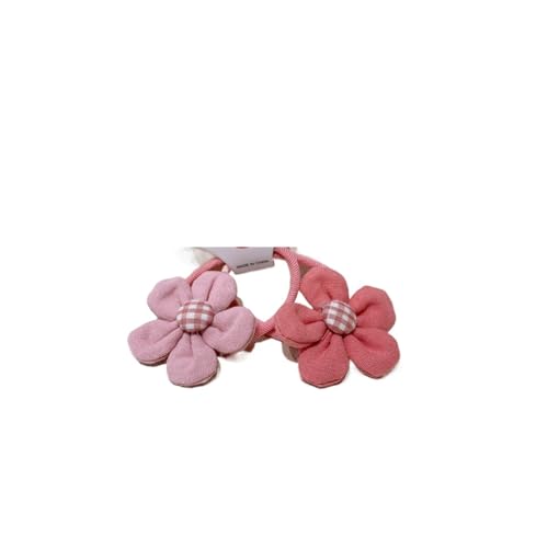 Kaffee Blume Schleife Scrunchie Kind Mädchen Kinder niedlich elastisches Haar Gummiband Zubehör Krawatte Haarring Seilhalter Kopfschmuck (Color : Pink, Size : 1SIZE) von KIKBAX