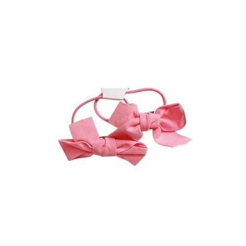 Kaffee Blume Schleife Scrunchie Kind Mädchen Kinder niedlich elastisches Haar Gummiband Zubehör Krawatte Haarring Seilhalter Kopfschmuck (Color : Pink-01, Size : 1SIZE) von KIKBAX