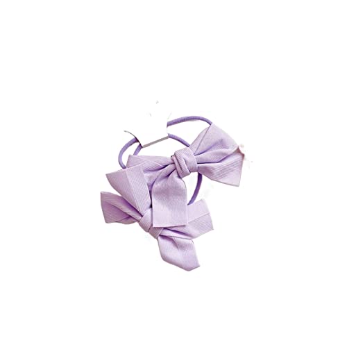 Kaffee Blume Schleife Scrunchie Kind Mädchen Kinder niedlich elastisches Haar Gummiband Zubehör Krawatte Haarring Seilhalter Kopfschmuck (Color : Purple-01, Size : 1SIZE) von KIKBAX