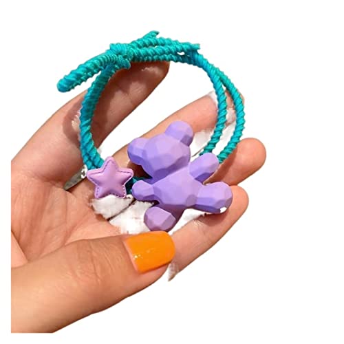 Kinder Blume Haargummis Frauen Mädchen Elastische Haare Gummibänder Zubehör Krawatte Haarring Seil Pferdeschwanz Halter Kopfschmuck (Color : B purple, Size : One size) von KIKBAX