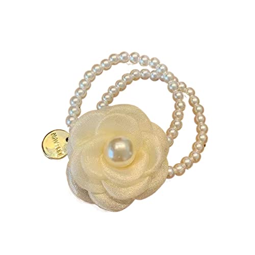 Perle Kleine Ball Haar Seil Haargummis Große Gummi Haargummis Einfache Elastische Haarbänder Mädchen Pferdeschwanz Halter Frauen Haarschmuck (Color : A1, Size : 1SIZE) von KIKBAX