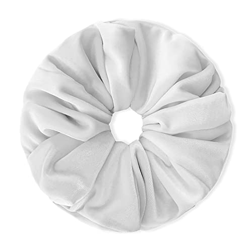 Übergroßer Mädchen-Pferdeschwanz-Halter, großes elastisches Gummi-Haarseil, Frauen-Haargummi, weiche Kopfbedeckung, Haarschmuck (Color : White, Size : 1SIZE) von KIKBAX