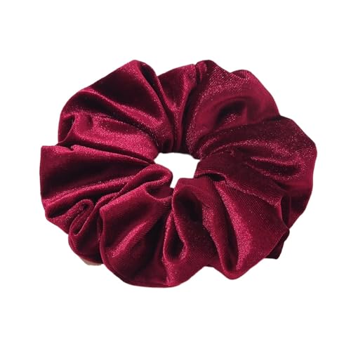 Übergroßer Mädchen-Pferdeschwanz-Halter, großes elastisches Gummi-Haarseil, Frauen-Haargummi, weiche Kopfbedeckung, Haarschmuck (Color : Wine Red, Size : 1SIZE) von KIKBAX