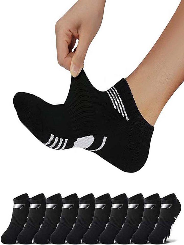 KIKI ABS-Socken 10 Paar Socken Herren Damen Sportsocken Kurze Laufsocken Baumwolle von KIKI