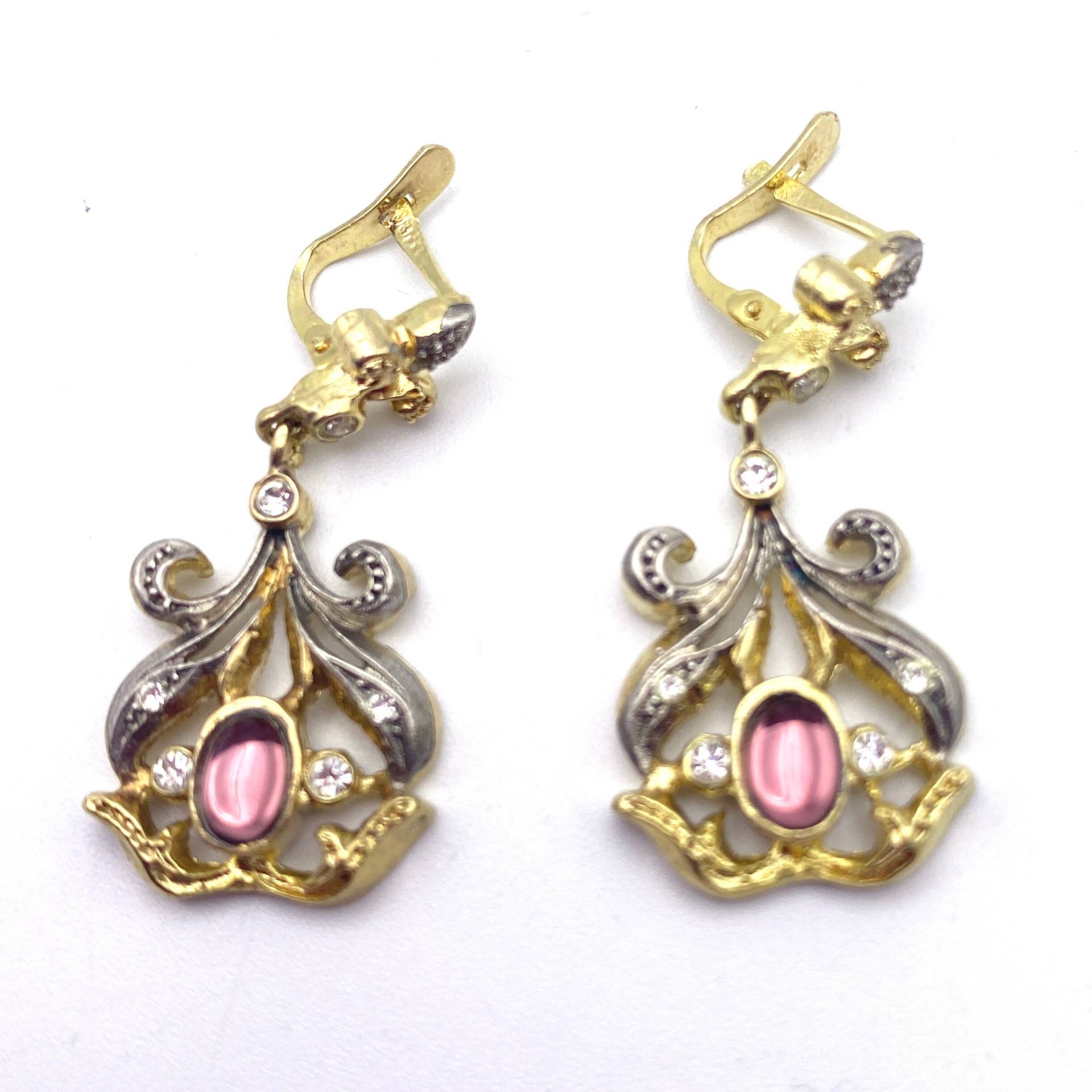 Ohrringe Im Filigran - Und Cabochon-stil Aus Vermeil in 2 Farbmodellen Ohrringe Im Filigran - Und Cabochon-stil Aus Vermeil in 2 Farbmodellen von KIKINASU