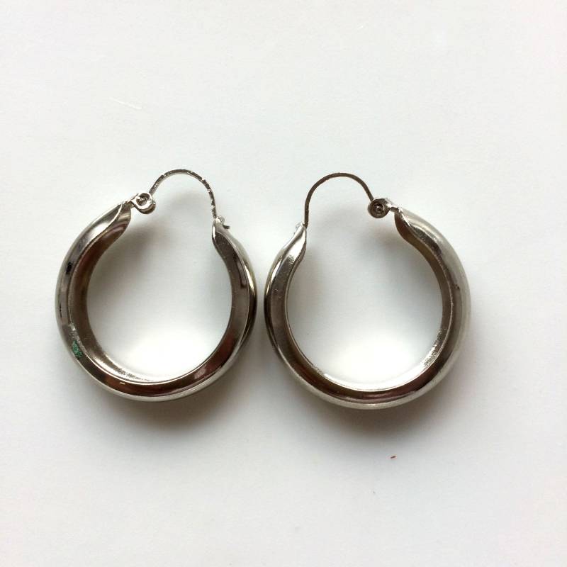 Vintage Silber Metall Creolen Vintage Silber Metall Creolen von KIKINASU