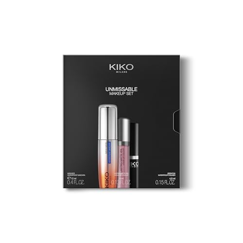 KIKO Milano Unmissable Makeup Set, Make-Up-Set: Wasserfeste Mascara, Wasserfester Eyeliner, Matter Flüssig-Lippenstift KIKO Milano Unmissable Makeup Set, Make-Up-Set: Wasserfeste Mascara, Wasserfester Eyeliner, Matter Flüssig-Lippenstift von Kiko Milano