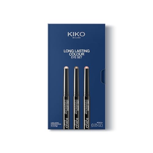 KIKO Milano Long Lasting Colour Eye Set 01, Set Mit 3 Nicht Abfärbenden Lidschatten-Sticks Mit 24-Stündigem Halt von KIKO Milano
