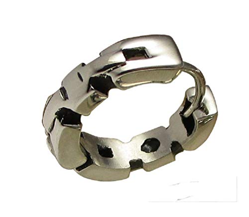 1x Kikuchi Herren Ohrring Klapp- Creole Kette silber Edelstahl Ohrstecker Hoops Huggie ER15171 von KIKUCHI JEWELRY