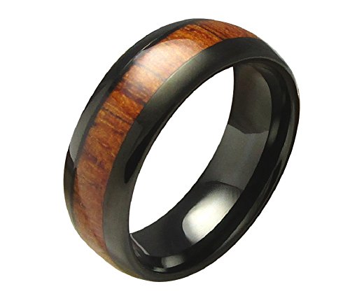 Kikuchi Herrenring Holzring Wolfram Ring Schwarz Männer Fingerring Nr.68 RI15116 von KIKUCHI JEWELRY