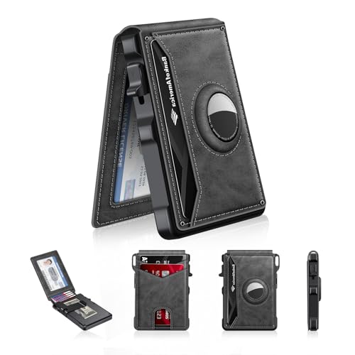 KIKVES Airtag-Geldbörse für Herren, Kartenhalter für Air-Tag mit RFID-Blockierung, minimalistische Faltbörse, Pop-Up-Schnellzugriff, hält 12+ Karten und Geldklammer, Geschenk für Männer, kein Airtag KIKVES Airtag-Geldbörse für Herren, Kartenhalter für Air-Tag mit RFID-Blockierung, minimalistische Faltbörse, Pop-Up-Schnellzugriff, hält 12+ Karten und Geldklammer, Geschenk für Männer, kein Airtag von KIKVES