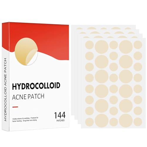 KIKVTER 144 Stück Pickel Patch, Pimple Patch, Pimple Patches, Pickel Patch Sterne, Hydrokolloid Pickelpflaster, Anti Pickel Patches zum Abdecken von Pickeln und Hautunreinheiten für Alle Hauttypen von KIKVTER
