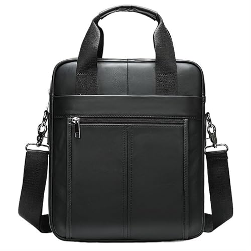 KIKYKUBBLETASW Herren Umhängetasche Echtleder Schultertasche for Männer Stilvolle kleine Umhängetasche Herren Schultertasche Mittelgroße lässige Herrentaschen for den täglichen Gebrauch(Black) von KIKYKUBBLETASW