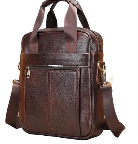 KIKYKUBBLETASW Herren Umhängetasche Echtleder Schultertasche for Männer Stilvolle kleine Umhängetasche Herren Schultertasche Mittelgroße lässige Herrentaschen for den täglichen Gebrauch(Coffee) von KIKYKUBBLETASW