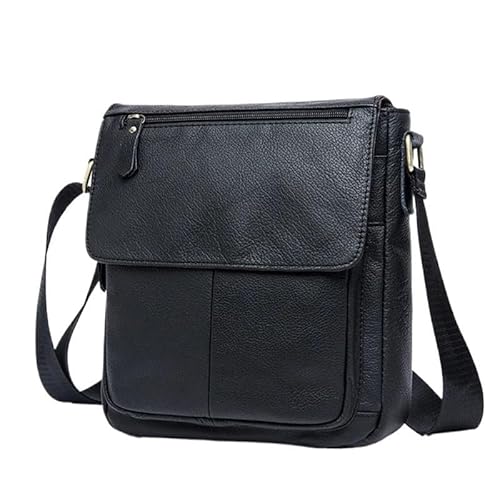 KIKYKUBBLETASW Herren Umhängetasche Echtleder Schultertasche for Männer Stilvolle kleine Umhängetasche Herren Schultertasche Mittelgroße lässige Herrentaschen for den täglichen Gebrauch von KIKYKUBBLETASW