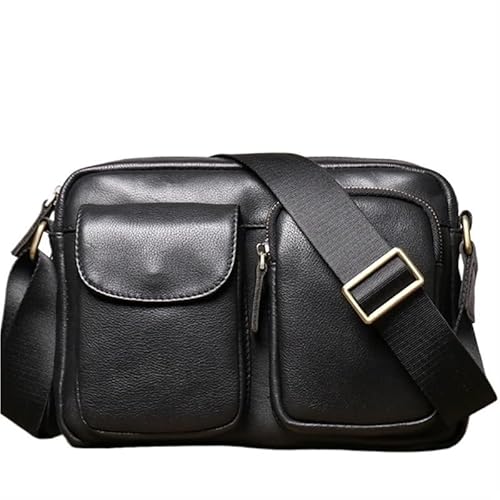 Herren Umhängetasche Echtleder Schultertasche for Männer Stilvolle kleine Umhängetasche Herren Schultertasche Mittelgroße lässige Herrentaschen for den täglichen Gebrauch von KIKYKUBBLETASW