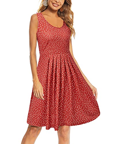 KILIG Sommerkleid Damen Strandkleid Midi Ärmellose Kleid Sommer Leicht Blumenkleid Freizeitkleid (Floral 17,S) von KILIG