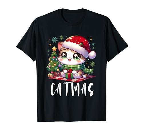 Weihnachts-T-Shirts mit Katzenliebhabern, für Jungen und Mädchen T-Shirt Weihnachts-T-Shirts mit Katzenliebhabern, für Jungen und Mädchen T-Shirt von KIM101DESIGN CHRISTMAS CATS