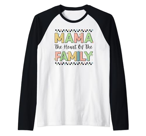 Mama, das Herz der Familie, Vintage-T-Shirts für Mütter, Muttertag Raglan von KIM101DESIGN MOM MAMA MOMMY TEES