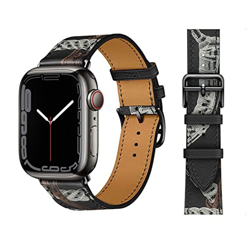 Kompatibel für Apple Watch Band 41mm 40mm 38mm Lederarmband für Damen Herren Single Tour Strap Armband für iWatch Ultra Series 8 7 6 SE 5 4 3 2 1,18 noir von KIMAIXA