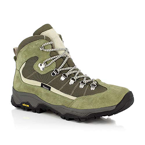 KIMBERFEEL Damen Denali Wanderschuh aus Leder mit Vibram-Sohle, kaki, 42 EU von KIMBERFEEL