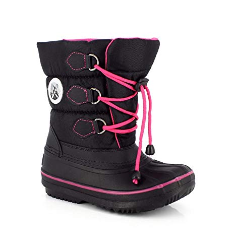 KIMBERFEEL Plagne, Mädchen Winterstiefel, Schwarz/Rosa, 27 EU von KIMBERFEEL